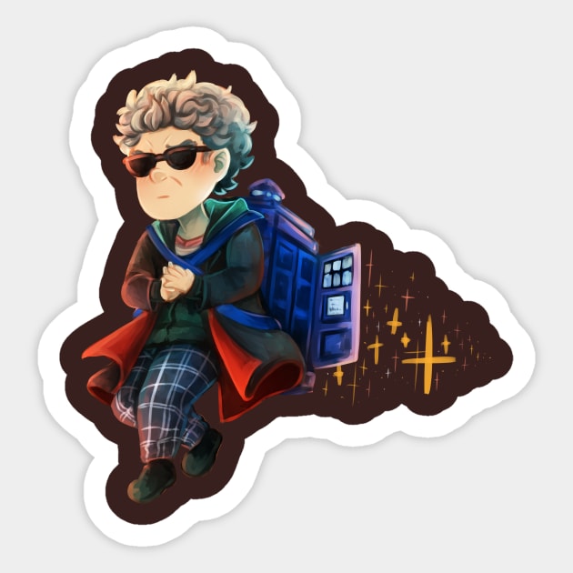12 and a TARDIS backpack Sticker by staypee